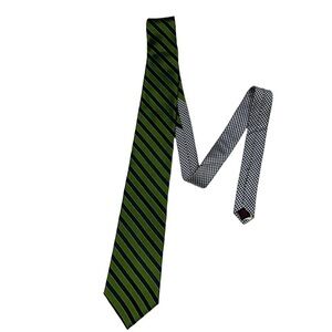 TOMMY HILFIGER Vintage Green and Blue Striped Tie